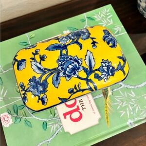 Centrum Versailles by Pam Marker Blue and Yellow Floral Porcelain Trinket Dish